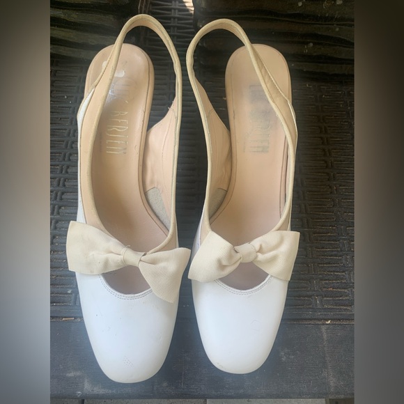 Luc Berjen Shoes - Elegant White and Cream Women's Slingback Shoes - Luc Berjen